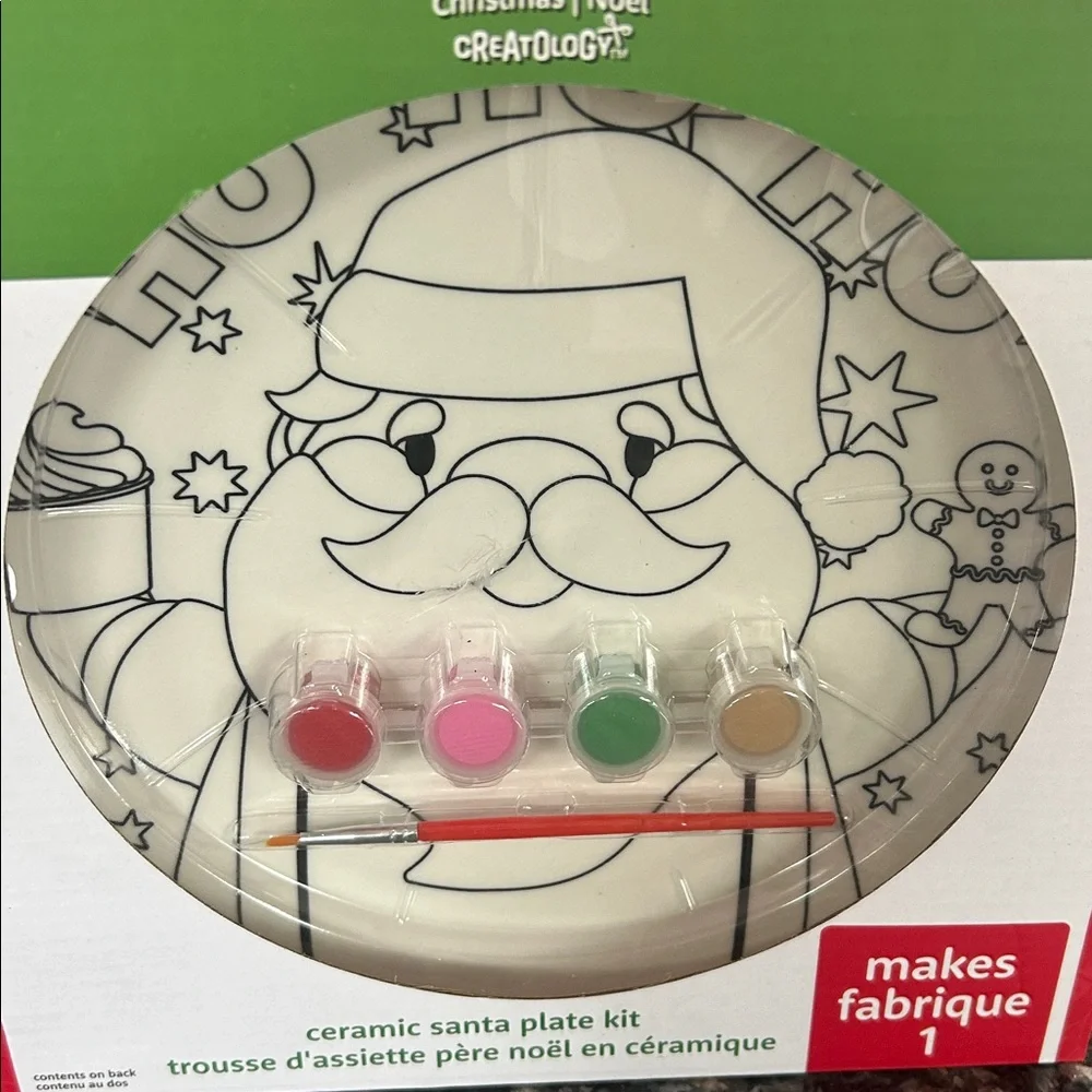 CREATOLOGY CERAMIC SANTA PLATE KIT AGES 8+NWT